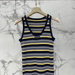 miumiu Stripe Bamboo Silk Tank Top